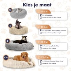 Pet Perfect Donut Hondenmand - 80cm - Fluffy Hondenkussen - Hondenbed - Créme/Bruin -Hondenspullen Verkoop 1200x1200 473