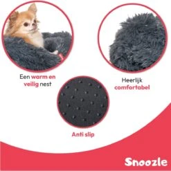 Snoozle Donut Hondenmand - Zacht En Luxe Hondenkussen - Wasbaar - Fluffy - Hondenmanden - 50cm - Grijs -Hondenspullen Verkoop 1200x1200 483