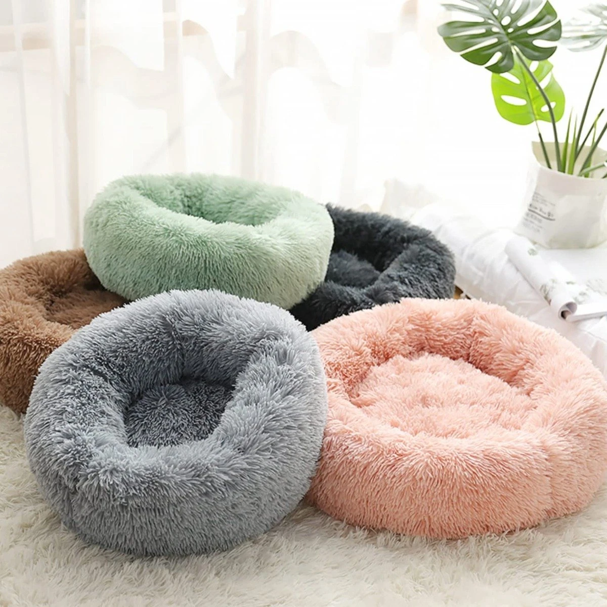 Topmast Fluffy Donut - Dierenmand - Donut Hondenmand - Roze - 50 Cm 4 Topmast Fluffy Donut - Dierenmand - Donut Hondenmand - Roze - 50 Cm - Afbeelding 2