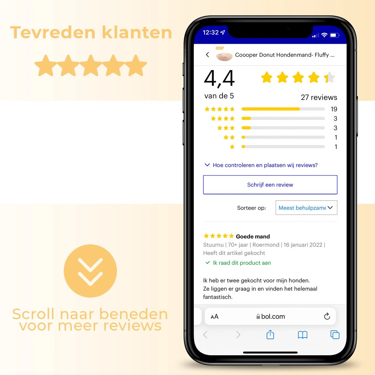 Coooper Donut Hondenmand - Fluffy Hondenmand - 100 Cm - XXL - Wasbaar - Pluche 9 Coooper Donut Hondenmand - Fluffy Hondenmand - 100 Cm - XXL - Wasbaar - Pluche - Afbeelding 7