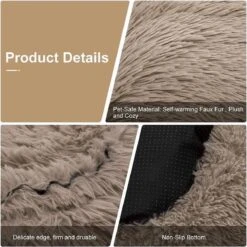 HONDEN RELAX Kussen - Superzacht Fluffy Ronde Mand 100 Cm - Taupe/Zandkleur -Hondenspullen Verkoop 1200x1200 555