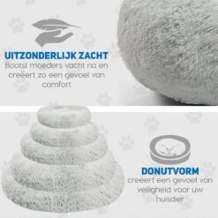 Pawzle Hondenmand - Donut Hondenkussen - Kattenmand - Bed Voor Honden & Katten - Wasbaar - 100cm - Grijs 13 Pawzle Hondenmand - Donut Hondenkussen - Kattenmand - Bed Voor Honden & Katten - Wasbaar - 100cm - Grijs -Hondenspullen Verkoop 1200x1200 566