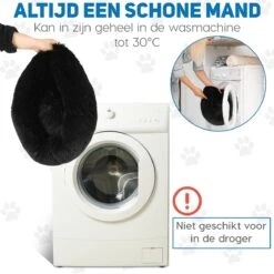 Pawzle Hondenmand - Donut Hondenkussen - Kattenmand - Bed Voor Honden & Katten - Wasbaar - 60cm - Zwart -Hondenspullen Verkoop 1200x1200 635