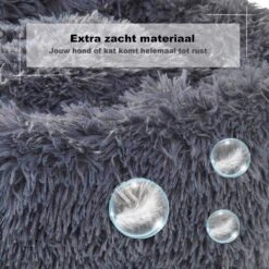 Hondenmand Donut – 60 Cm - Honden Mand – Pluche – Fluffy – Extra Zacht - Hondenkussen – Kattenkussen – Bed - Wasbaar Met Rits – Hondenmanden – Rond – Bank – Grijs - Qwality -Hondenspullen Verkoop 1200x1200 805
