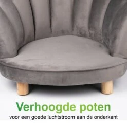 Maxxpro Katten- En Hondenstoel - Grijs - Verhoogd Met Houten Poten - Fluweel Materiaal - 61.5 X 52 X 33 CM - Huisdieren Tot 80 KG -Hondenspullen Verkoop 1200x1200 888