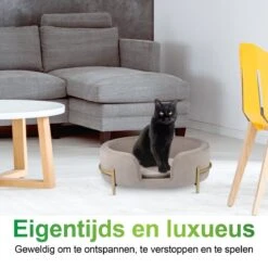 Maxxpro Pet Bed - Huisdieren Tot 80KG - Zacht Fluwelen Kussen - Verhoogd Katten- En Hondenbed - Grijs - 60,5 X 40,5 X 23,5 Cm -Hondenspullen Verkoop 1200x1200 899