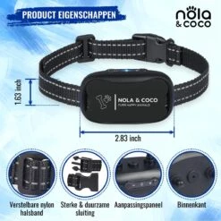 Nola & Coco® Oplaadbare Anti Blafband - 4 Kleuren - Zonder Schok - Waterdichte Diervriendelijke Blaf Halsband - Opvoedingshalsband - Voor Grote En Kleine Honden - Lichte Vibratie En Geluid - 3 Tot 60kg -Hondenspullen Verkoop 1200x1200 959