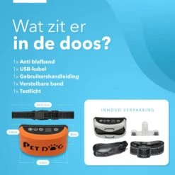 PET DOG® | Anti Blafband Voor Honden | 3 T/m 60 Kg | Oplaadbaar | Anti Blaf Band | Trainingsband | Vibratie En Geluid | Diervriendelijk | Shock Aan/uit Instelbaar -Hondenspullen Verkoop 1200x1200 962