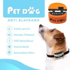 PET DOG® | Anti Blafband Voor Honden | 3 T/m 60 Kg | Oplaadbaar | Anti Blaf Band | Trainingsband | Vibratie En Geluid | Diervriendelijk | Shock Aan/uit Instelbaar -Hondenspullen Verkoop 1200x1200 966