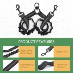 Nobleza Splitter Hondenriem - Dubbel Aanlijnriem Voor Honden - Splitter Verstelbaar - Zwart -Hondenspullen Verkoop 1200x1200 968