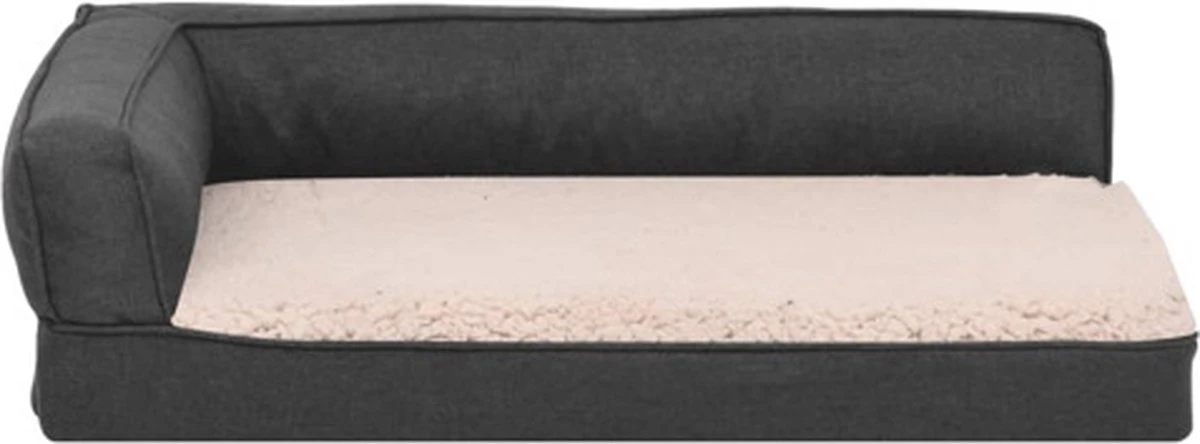 VidaXL Hondenbed Ergonomisch Linnen-look 60x42 Cm Fleece Donkergrijs 9 VidaXL Hondenbed Ergonomisch Linnen-look 60x42 Cm Fleece Donkergrijs - Afbeelding 7