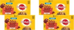 Pedigree Senior In Gelei Honden Natvoer - Vlees En Gevogelte In Gelei - 48 X 100 Gr -Hondenspullen Verkoop 1200x490 1