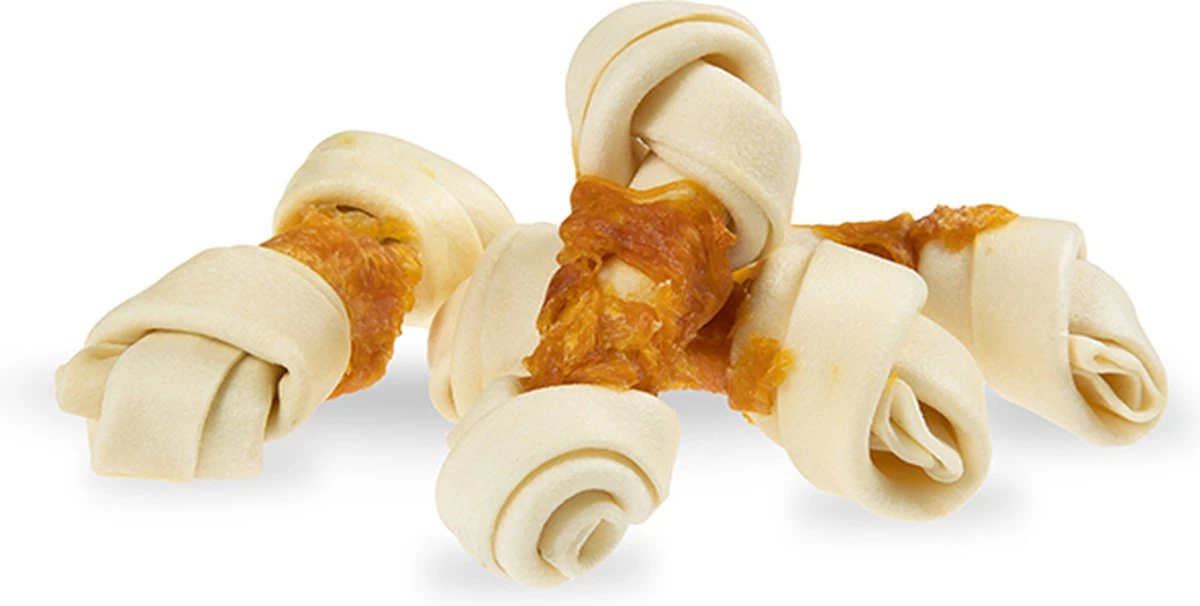 Petstyleliving Geknoopt Bot Met Kip 10-11cm - 20 Stuks - Hersluitbaar - Hondensnacks 4 Petstyleliving Geknoopt Bot Met Kip 10-11cm - 20 Stuks - Hersluitbaar - Hondensnacks - Afbeelding 2