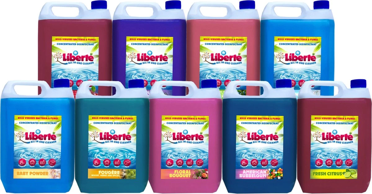 Geurverwijderaar - Liberté All In One Cleaner - Desinfectie - Dieren - Huis - Auto - Kantoor - Schoonmaakmiddel - 5L - Fresh Citrus 4 Geurverwijderaar - Liberté All In One Cleaner - Desinfectie - Dieren - Huis - Auto - Kantoor - Schoonmaakmiddel - 5L - Fresh Citrus - Afbeelding 2
