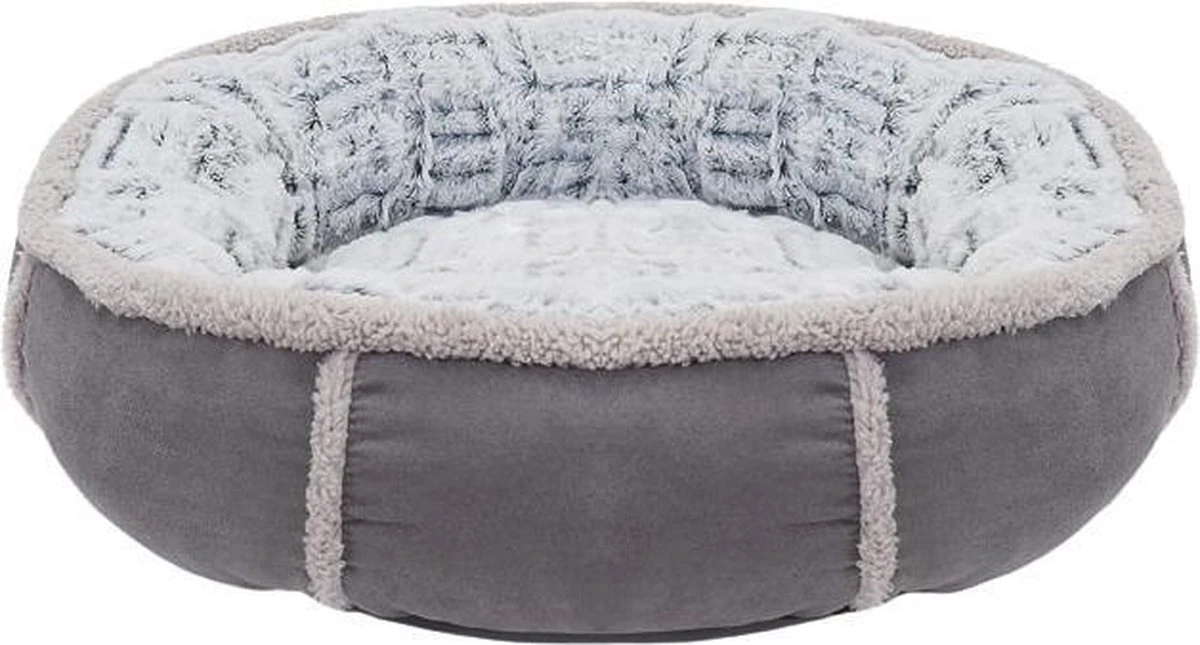 Rosewood Hondenmand Pluche Donut Grijs - 51X51X13 CM 3 Rosewood Hondenmand Pluche Donut Grijs - 51X51X13 CM