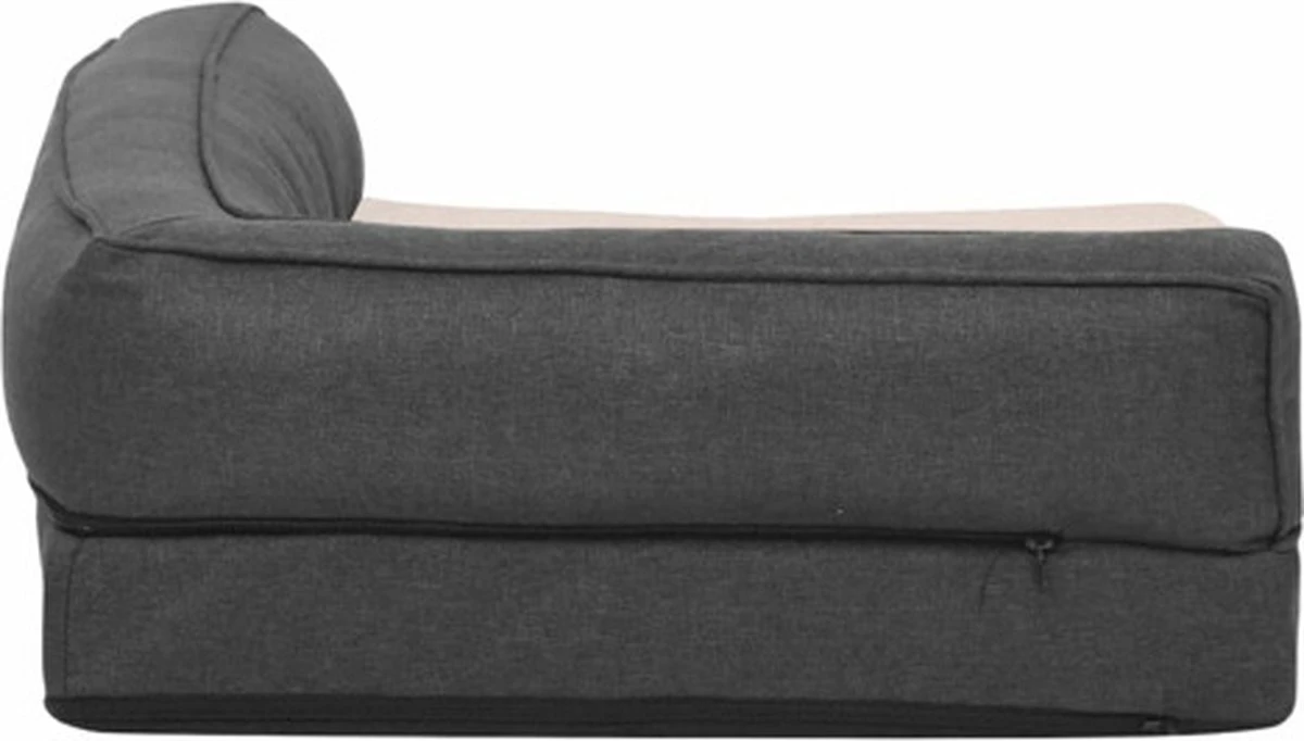 VidaXL Hondenbed Ergonomisch Linnen-look 60x42 Cm Fleece Donkergrijs 4 VidaXL Hondenbed Ergonomisch Linnen-look 60x42 Cm Fleece Donkergrijs - Afbeelding 2