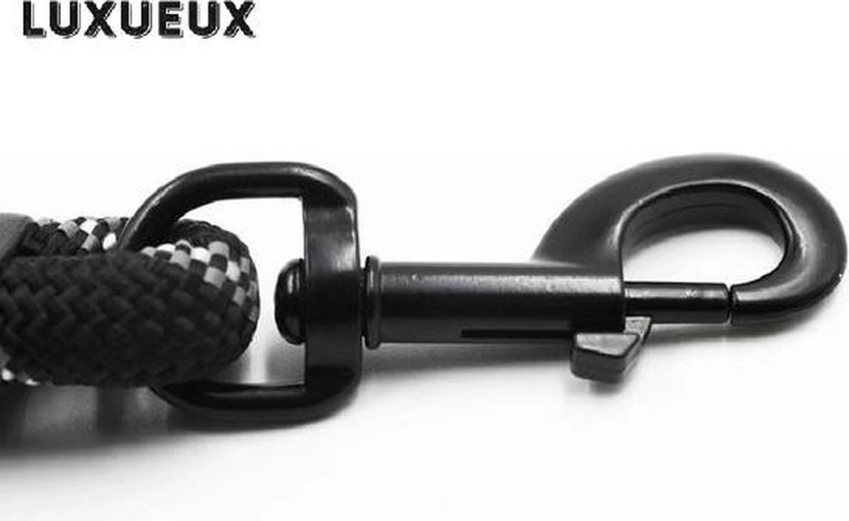 Hondenriem - Luxueux - Nieuw Verstevigd Model – Reflecterend - Voor Grote En Kleine Honden - Duurzaam Touw - Stevige Grip - Honden Trainen – Zwart - 1,50 Meter 5 Hondenriem - Luxueux - Nieuw Verstevigd Model – Reflecterend - Voor Grote En Kleine Honden - Duurzaam Touw - Stevige Grip - Honden Trainen – Zwart - 1,50 Meter - Afbeelding 3