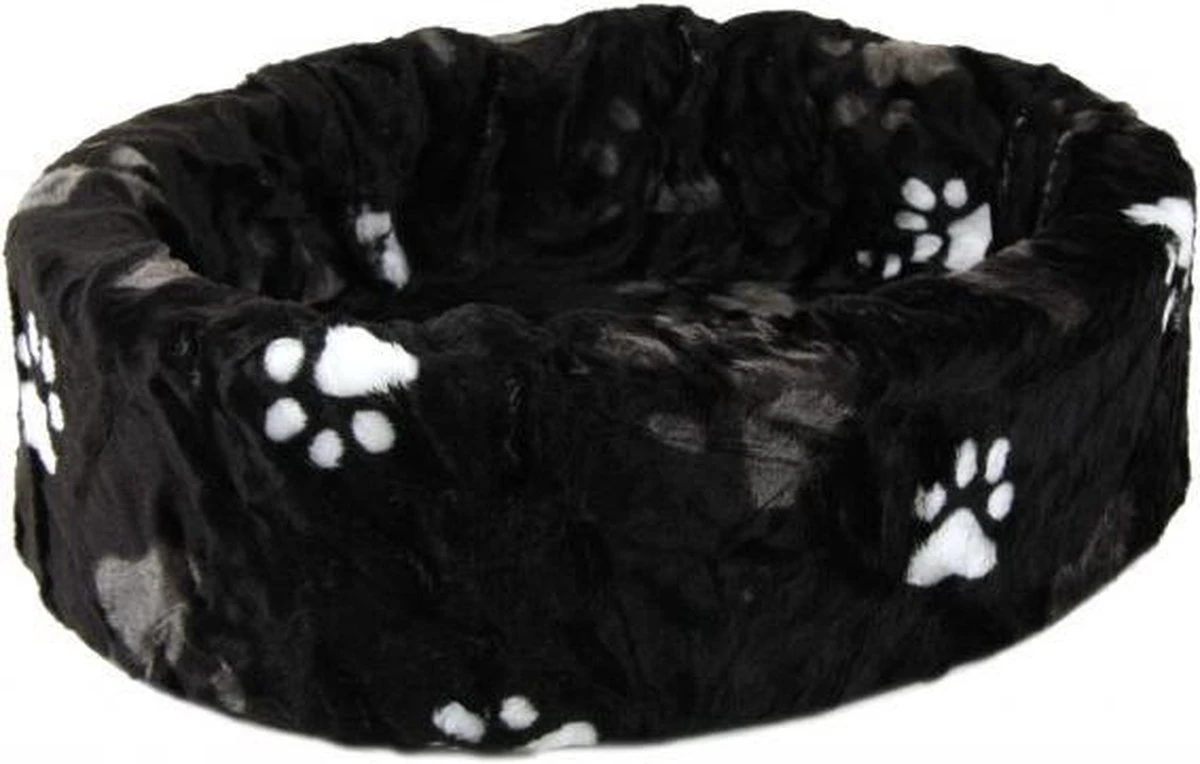Petcomfort Bontmand Kattenmand/Hondenmand - Pootprint Zwart - 46x40x13 Cm 3 Petcomfort Bontmand Kattenmand/Hondenmand - Pootprint Zwart - 46x40x13 Cm