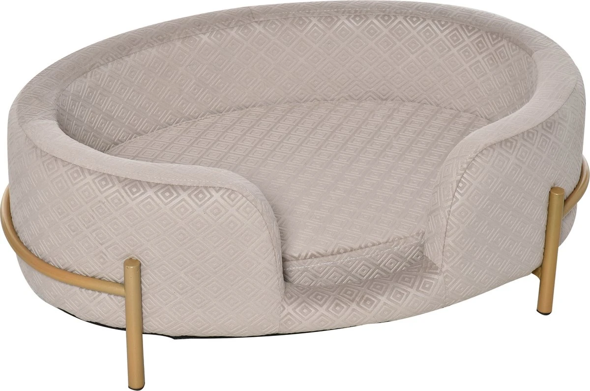 PawHut Huisdierenbank Hondenbank Kattenbank Zacht Rugleuning Metalen Poten Grijs D04-166 3 PawHut Huisdierenbank Hondenbank Kattenbank Zacht Rugleuning Metalen Poten Grijs D04-166