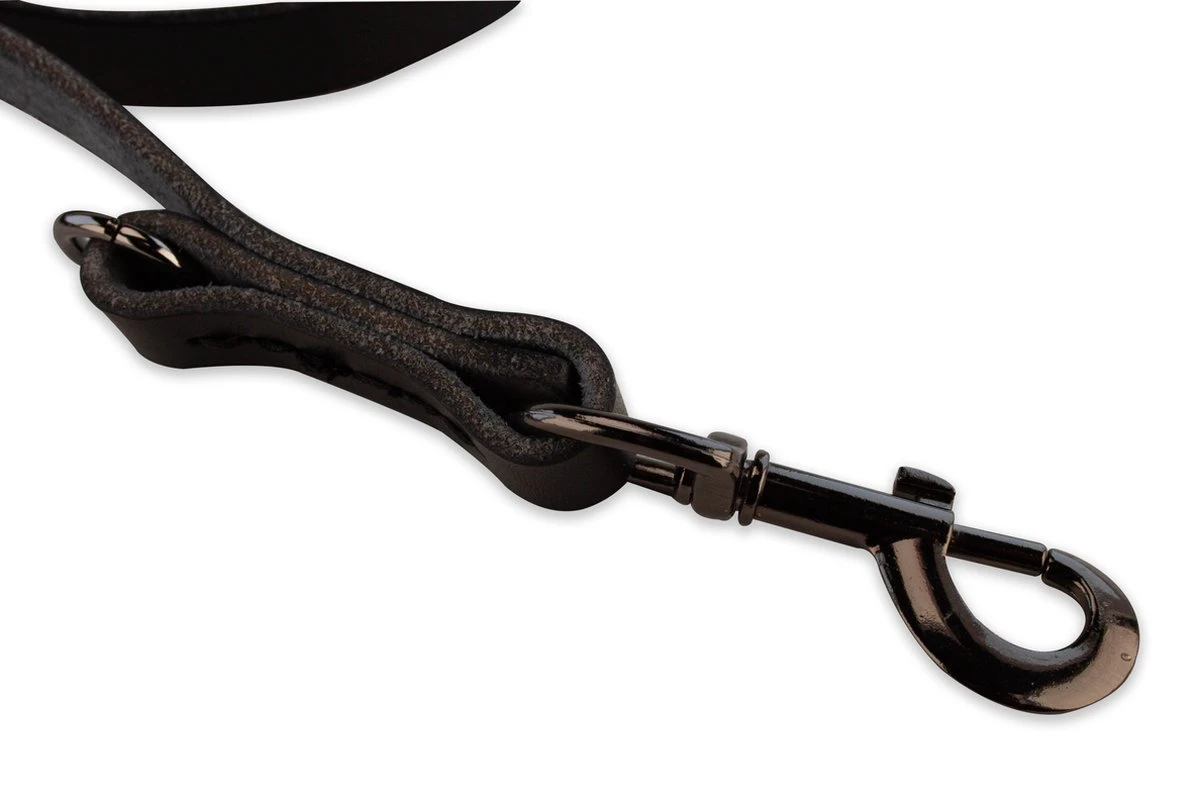 Multifunctionele Hondenriem - 220cm - Volledig Zwart - Leren Hondenriem - 100% Volnerfleer - Hondenriem Leer 4 Multifunctionele Hondenriem - 220cm - Volledig Zwart - Leren Hondenriem - 100% Volnerfleer - Hondenriem Leer - Afbeelding 2