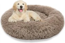 Topmast Fluffy Donut - Dierenmand - Donut Hondenmand - Camel - 40 Cm