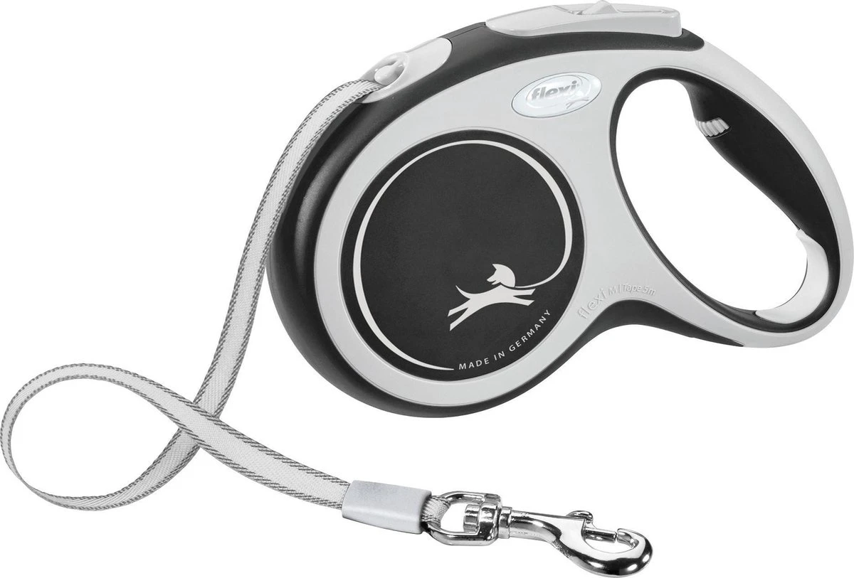 Flexi Rollijn New Comfort Tape M 5 M - Hondenriem - Zwart&Lichtgrijs 7 Flexi Rollijn New Comfort Tape M 5 M - Hondenriem - Zwart&Lichtgrijs - Afbeelding 5
