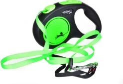 Flexi New Neon Tape - Hondenriem - Zwart/Groen - M - 5 M - (<25 Kg) -Hondenspullen Verkoop 1200x826 1