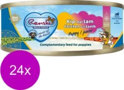 24x Renske Blik Vers Gestoomd Complete Menu Puppy Kip - Lam 95 Gr -Hondenspullen Verkoop 1200x868