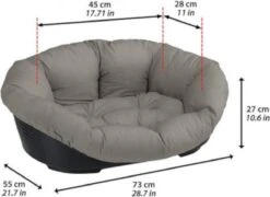 Ferplast Hond- En Kattenmand Met Kussen 73 X 55 Cm Grijs -Hondenspullen Verkoop 1200x876 1