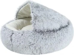 Mooki Nova Plushe - Kattenmand - Luxe Kattenbed - Kattenkussen - Cavebed - Donut - Extra Zacht & Comfortabel - Hondenmand - Lichtblauw - 50 Cm -Hondenspullen Verkoop 1200x887 4