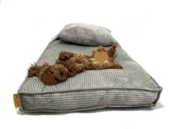 Orthopedisch Hondenkussen Grijs - Hondenmand Ribstof Premium L - Luxe Hondenbed 100x70cm - Grijs Tot 40 KG -Hondenspullen Verkoop 1200x910 1