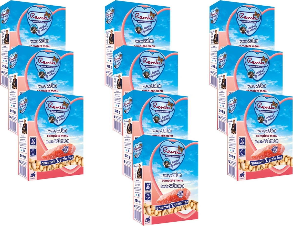 Renske Vers Vlees Zalm Graanvrij - Hondenvoer - 10 X 395 Gr 11 Renske Vers Vlees Zalm Graanvrij - Hondenvoer - 10 X 395 Gr - Afbeelding 9