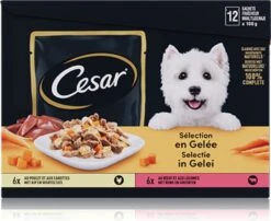 Cesar Selectie In Gelei Maaltijdzakjes Honden Natvoer - Vlees En Groenten In Gelei - 48 X 100g -Hondenspullen Verkoop 1200x982