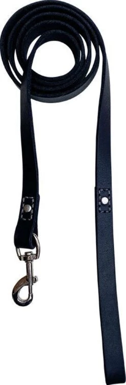 Hondenriem - 220cm – Zwarte Riem - Leren Hondenriem Met Stiksels – 100% Volnerfleer - Hond - Leer - Leder -Hondenspullen Verkoop 394x1200