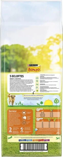 Bonzo Droog Senior - Hondenvoer Kip & Groenten - 15 Kg -Hondenspullen Verkoop 484x1200