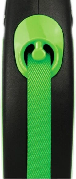 Flexi New Neon Tape - Hondenriem - Zwart/Groen - M - 5 M - (<25 Kg) -Hondenspullen Verkoop 508x1200