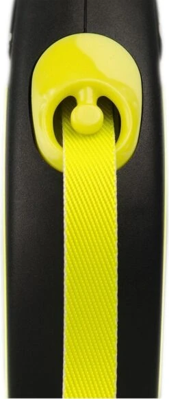 Flexi New Neon Tape - Hondenriem - Geel/Zwart - M - 5 M - (<25 Kg) -Hondenspullen Verkoop 509x1200