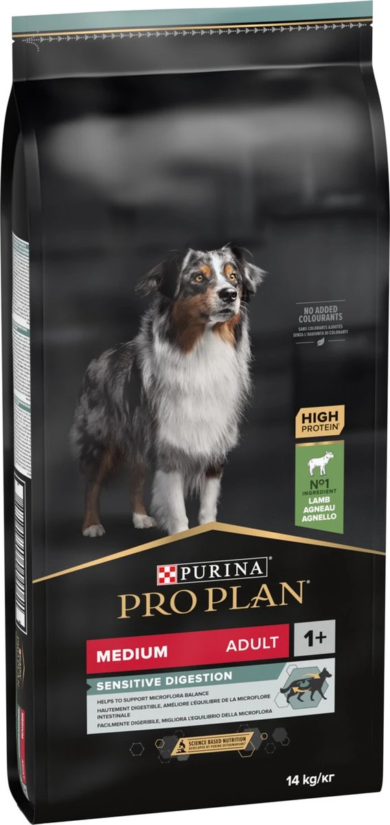 Pro Plan Medium Adult Sensitive Digestion - Honden Droogvoer - Lam - 14 Kg 8 Pro Plan Medium Adult Sensitive Digestion - Honden Droogvoer - Lam - 14 Kg - Afbeelding 6