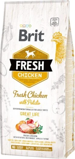 Brit Fresh Chicken & Potato Adult Great Life 12 Kg - Hond
