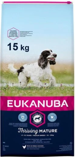 Eukanuba Dog Mature & Senior - Medium Breed - Kip - Hondenvoer - 15 Kg -Hondenspullen Verkoop 577x1200