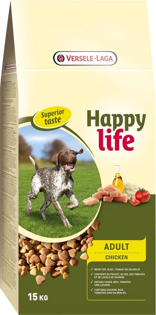 VERSELE-LAGA Happy Life Adult - Kip - Hondenvoer - 15 Kg 6 VERSELE-LAGA Happy Life Adult - Kip - Hondenvoer - 15 Kg - Afbeelding 4