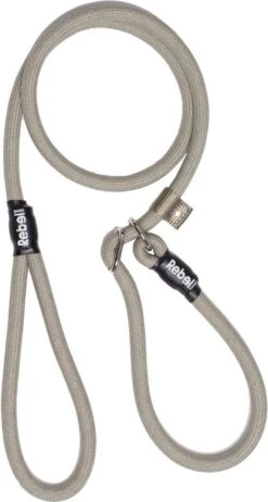 Rebel Petz - Honden Trainingslijn Met Halsband - Taupe, Zwart, Groen & Oranje - Maat Small Of Large - Kleur: Taupe, Maat: Large