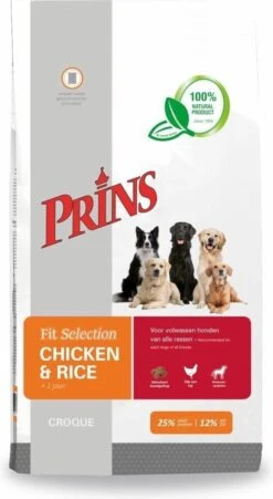Prins Fit Selection Kip/Rijst - 15 KG -Hondenspullen Verkoop 657x1200 1