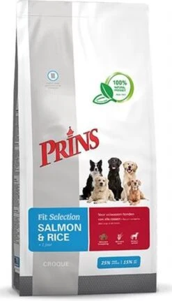 Prins Fit Selection Zalm/Rijst - 15 KG -Hondenspullen Verkoop 687x1200 1