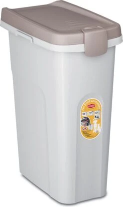 Stefanplast Voerton 25 Liter Wit / Bruin Voor Circa 10 Kg. Hondenvoer -Hondenspullen Verkoop 714x1200