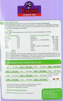 Cavom Compleet Hondenvoer Light - 5 Kg -Hondenspullen Verkoop 745x1200 2