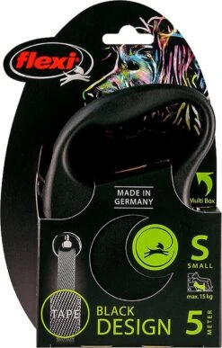 Hondenriem - Looplijn - FLEXI Rollijn BLACK DESIGN TAPE - S - ZWART - 5 Meter -Hondenspullen Verkoop 765x1200 5