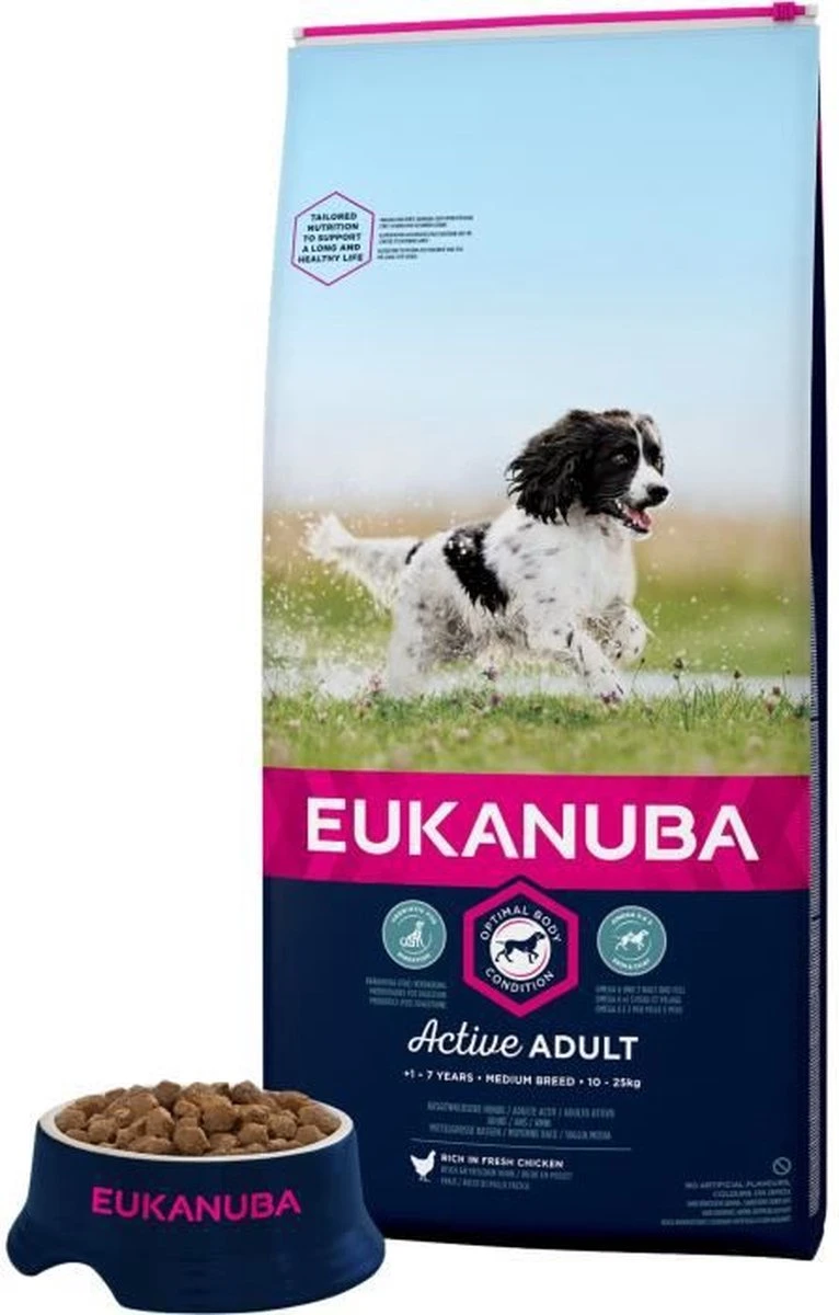 Eukanuba Dog Adult Medium Breed - Kip - Hondenvoer - 15 Kg 8 Eukanuba Dog Adult Medium Breed - Kip - Hondenvoer - 15 Kg - Afbeelding 6