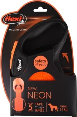 Flexi New Neon Tape - Hondenriem - Zwart/Oranje - M - 5 M - (<25 Kg) -Hondenspullen Verkoop 791x1200 8