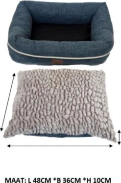 I-CiGO Homy Luxe - Hondenmand - In-kussen Dubbelzijdig Gebruik 70x60xH14cm/Blauw -Hondenspullen Verkoop 795x1200 3